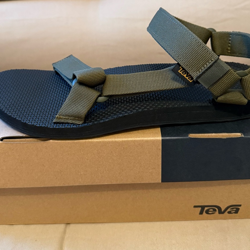 Teva Olive Green and Navy Sandals - Picture 2 of 4
